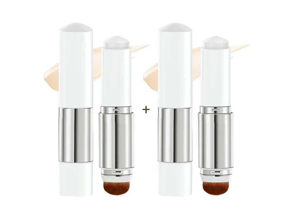 Color-Changing Foundation Stick with Collagen Capsules - Dual-Ended with Detachable Brush