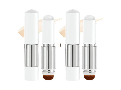 Color-Changing Foundation Stick with Collagen Capsules - Dual-Ended with Detachable Brush